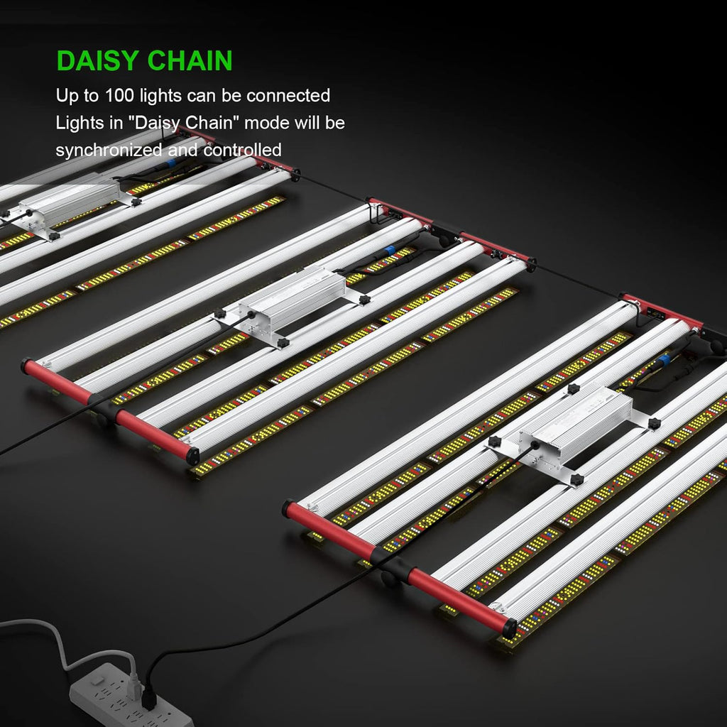 AGLEX 420W Full Spectrum LED Grow Light with UV & IR, 1360 LEDs, Dimmable Daisy Chain, High PPFD Bar Style, 4x5 ft Coverage, Foldable for Indoor Plant Growing, Commercial Seeding Veg Flower - M400