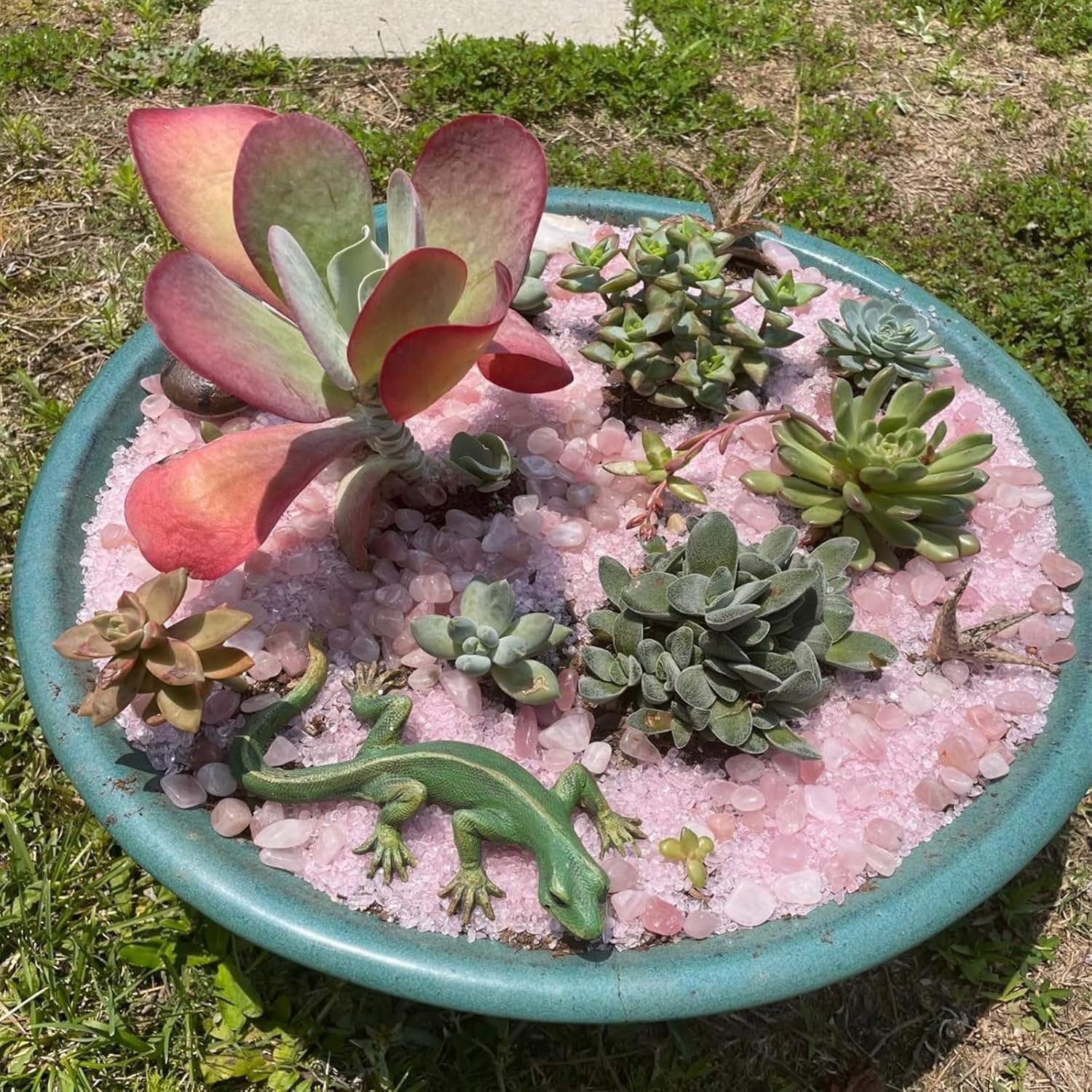 2lbs Rose Quartz Crystals, Vase Filler Stones, Pink Crushed Rose Quartz Chips, Decorative Marbles for Vases, Pebbles for Indoor Plants, Gravel for Fish Tank Aquarium