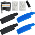 9 PCS Aquarium Media Kit Compatible with Seachem Tidal 110 Gallon (400 Liters) Fish Tank Filter, Including 2 Ceramic Rings, 2 Blue Foam Filters, 2 Carbon Sponge Filters, 1 Brush and 2 Mesh Bags
