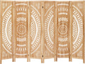 Room Dividers and Folding Privacy Screens, Boho 6 Panel Room Divider, 67" Room Divider Wall, Modern Room Partition, Privacy Dividers for Rooms, Bedroom, Light Brown