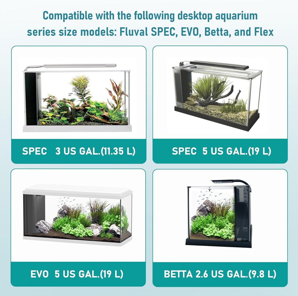 2 Set Aquarium Filter Media for Fluval SPEC, Betta, EVO and Flex Desktop Aquarium,Includes 2 Carbon Filter Refills, 2 Foam Filter, 2 Ceramic Rings & 1 Filter Cord