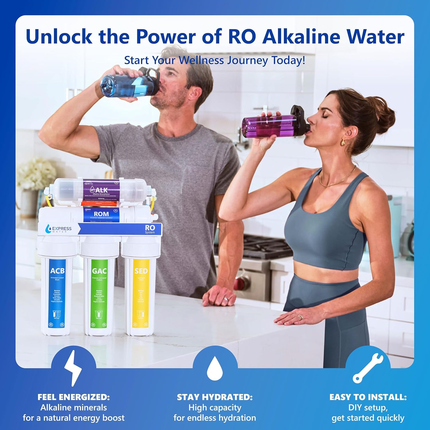 Express Water Reverse Osmosis Water Filter System, Chlorine Reduction, NSF Certified