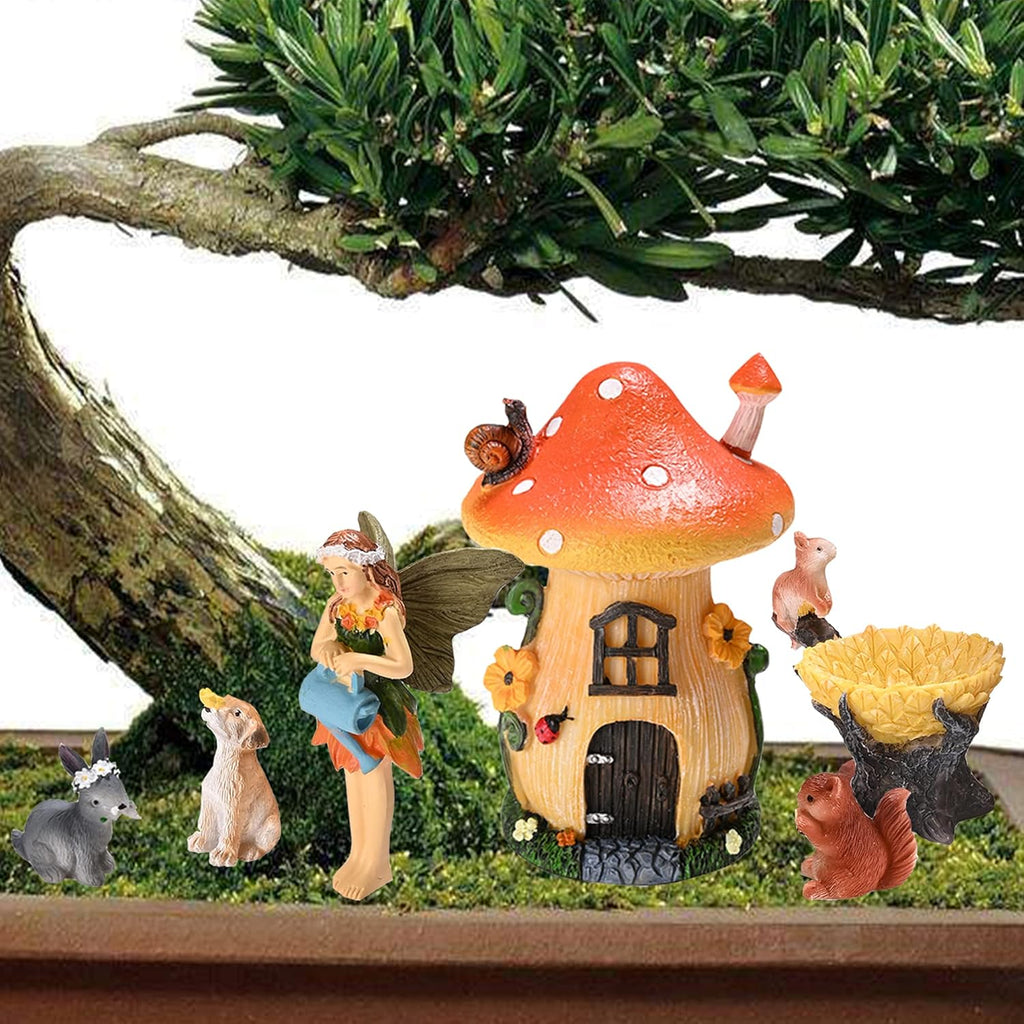 Sparkle Race Fairy Garden Accessories Kit with Miniature Figurines, Fairy Village Kit for Kids, Gnomes Garden Decorations, Outdoor & Indoor Ornaments