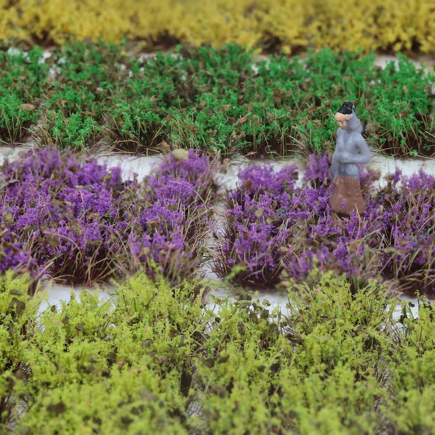 32-Piece 8mm Tall Diorama-Flowers-Grass Point Leaf Miniature-Clusters-Red Plum Pink Static-Grass for Model-Train-Scener Wargaming-Terrain ，Dioramas & DIY Crafts