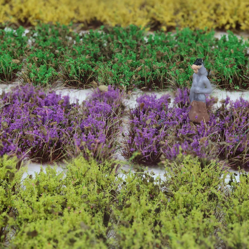 32-Piece 8mm Tall Diorama-Flowers-Grass Point Leaf Miniature-Clusters-Beige Gray Static-Grass for Model-Train-Scener Wargaming-Terrain ，Dioramas & DIY Crafts