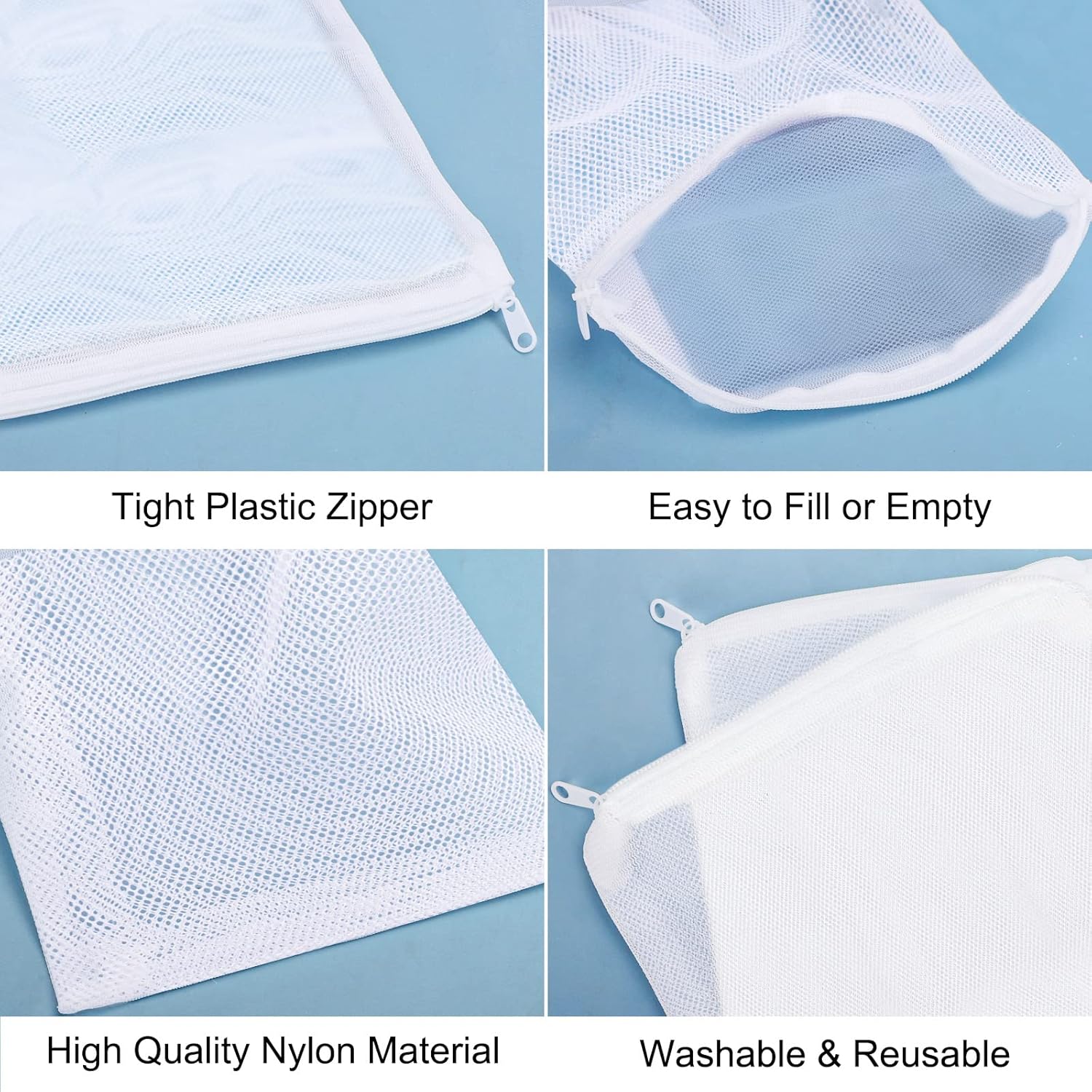 Segarty Filter Media Bags, 10PCS 11.7x7.8 Inch Aquarium Nylon Mesh Bags with Plastic Zipper, Fish Tank White Net Bags for Pellet Carbon, Bio Balls, Ceramic Rings, Ammonia Remover