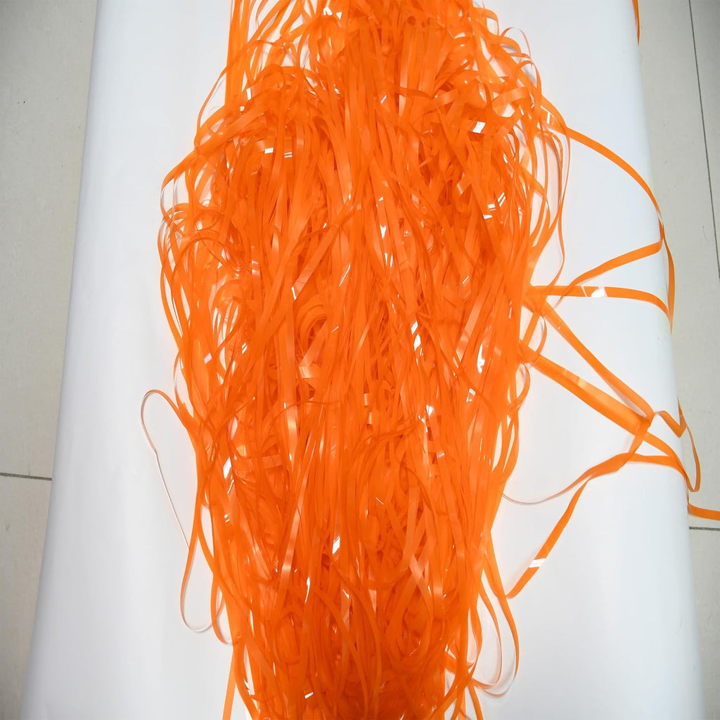 BRAVESHINE 1 Black 1 Orange Tinsel Photo Backdrop Curtains - 3.2x8.2ft Foil Fringe Streamer Curtain for Birthdays, Halloweens, Graduations, Pumpkin, Home, Indoor or Outdoor Party Supplies Decorations