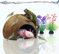 Natural Coconut Shell Hideout Cave, 5" Aquarium Fish & Reptile Hide Cave, Leopard Gecko Tank Accessories, Crested Geckos, Hermit Crabs, Spider, Snails & Small Lizards Climbing Toy & Decor