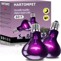 60W Reptile Night Light Bulb - Simulate Natural Moonlight for Bearded Dragons, Lizards, Snakes, and Amphibians - UVA Basking Lamp for Aquariums & Tanks, Enhance Health and Activity