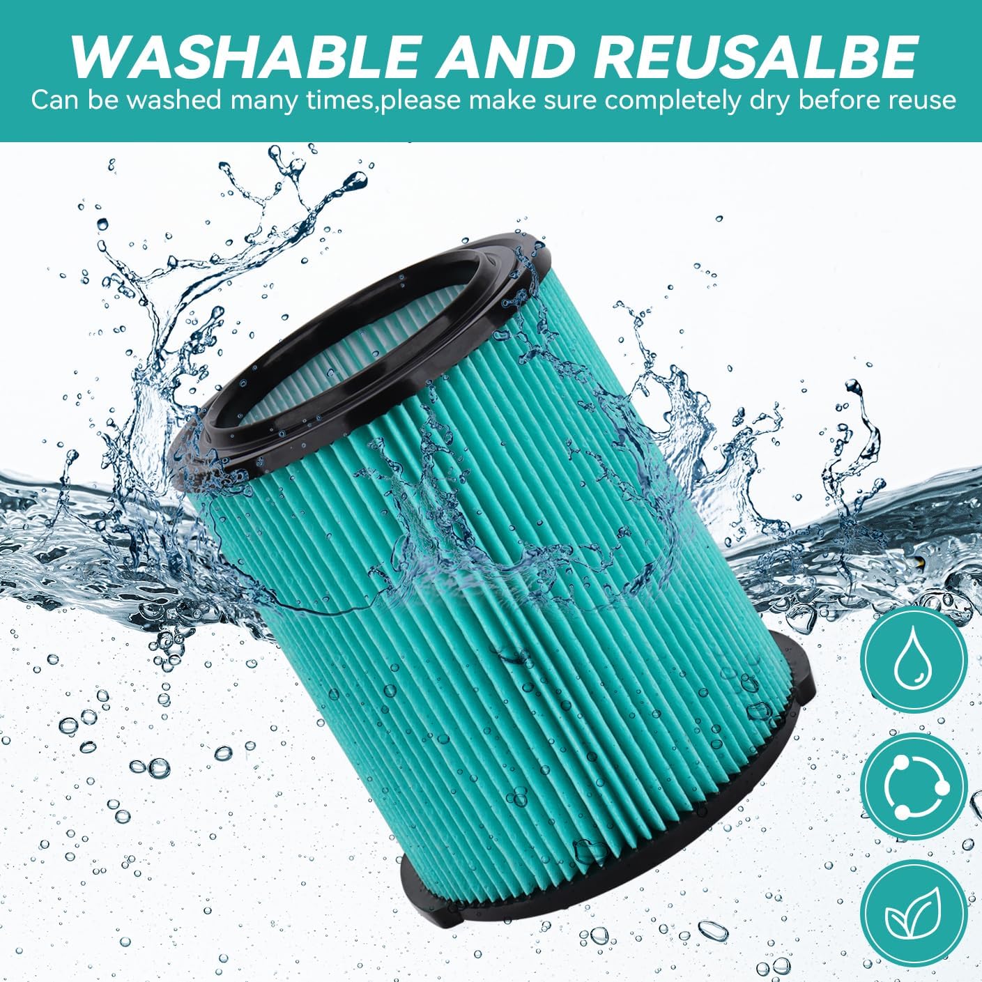 38753 Replacement HEPA Filters Compatible with Craftsman CMXZVBE38753 Wet/Dry Vac Filter for 5 to 20 Gallon shop vacuums,HEPA Filter(9-38753)
