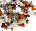 Skyflame 10-Pound Blended Fire Glass for Fire Pit Fireplace Landscaping - 1/4 Inch Reflective Tempered Fireglass Gold, Platinum, Copper