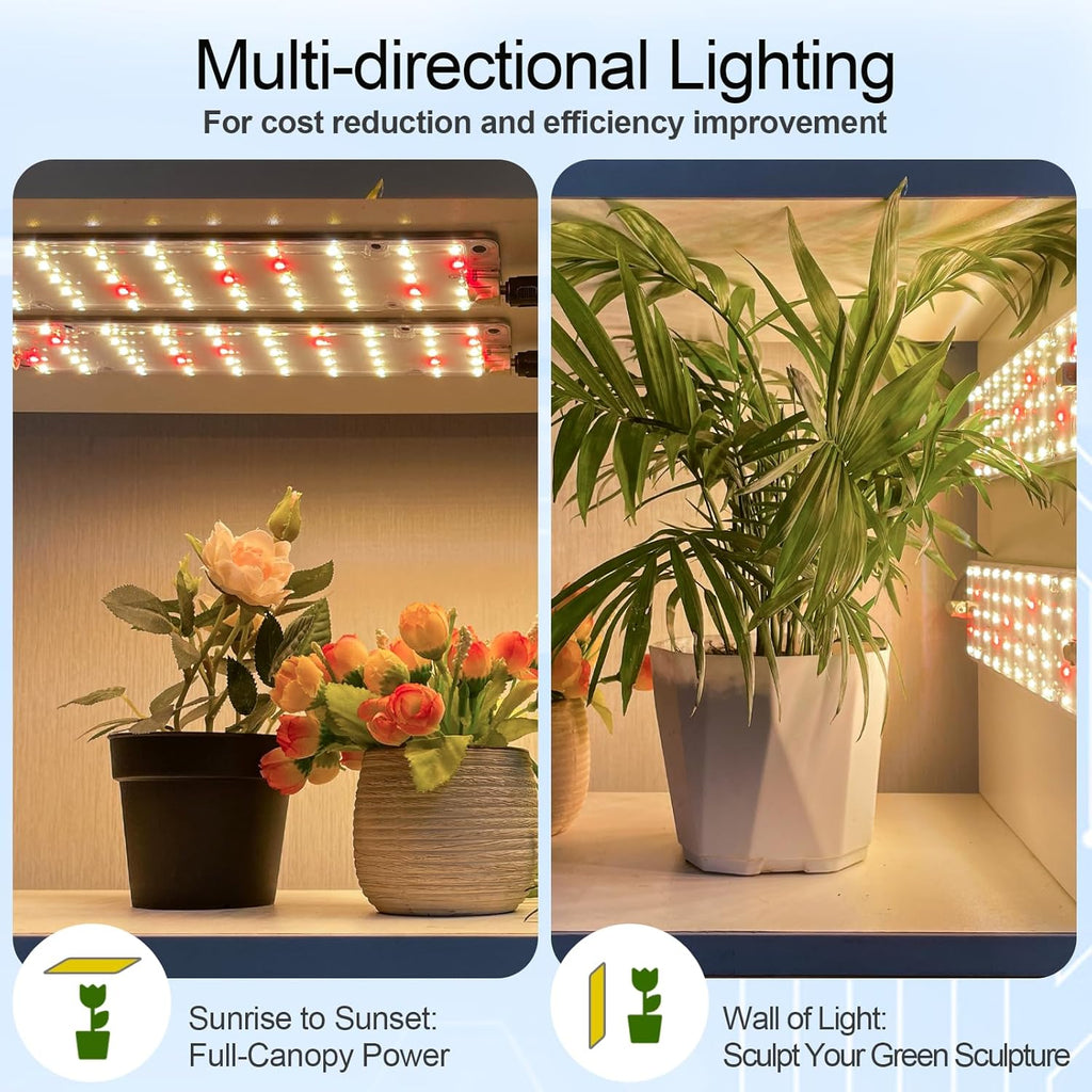 DOMMIA Grow Lights, 40W Linkable Grow Lights for Indoor Plants Full Spectrum, 6/12/16h Timer, Dimmable Ultra-Thin Plant Lights for Indoor Growing, Warm White, 2-Set