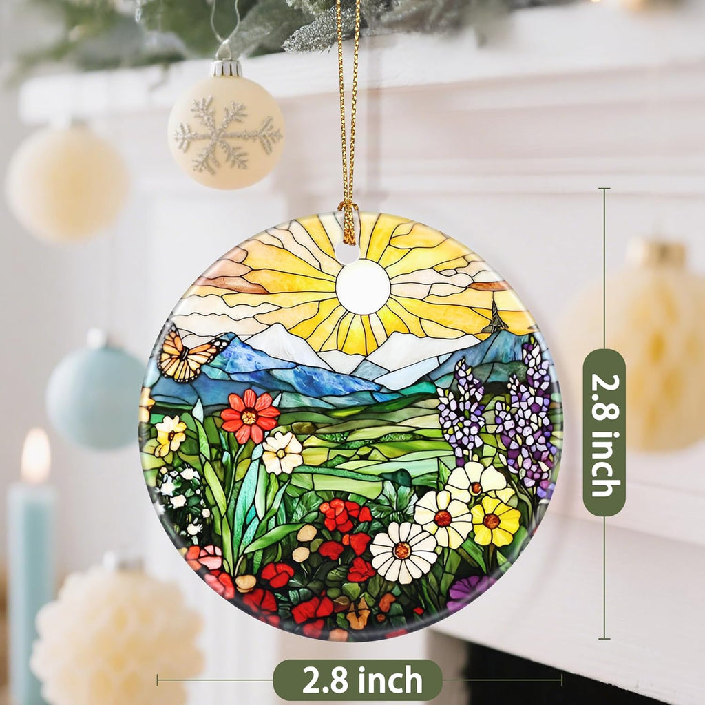 Mountain Wildflowers-Themed Christmas Tree Decorations, Christmas Ornaments, Keepsake Ornaments, Holiday Decor, Xmas Gifts, Gifts for Nature Lovers – Including Plant & Flower Lovers