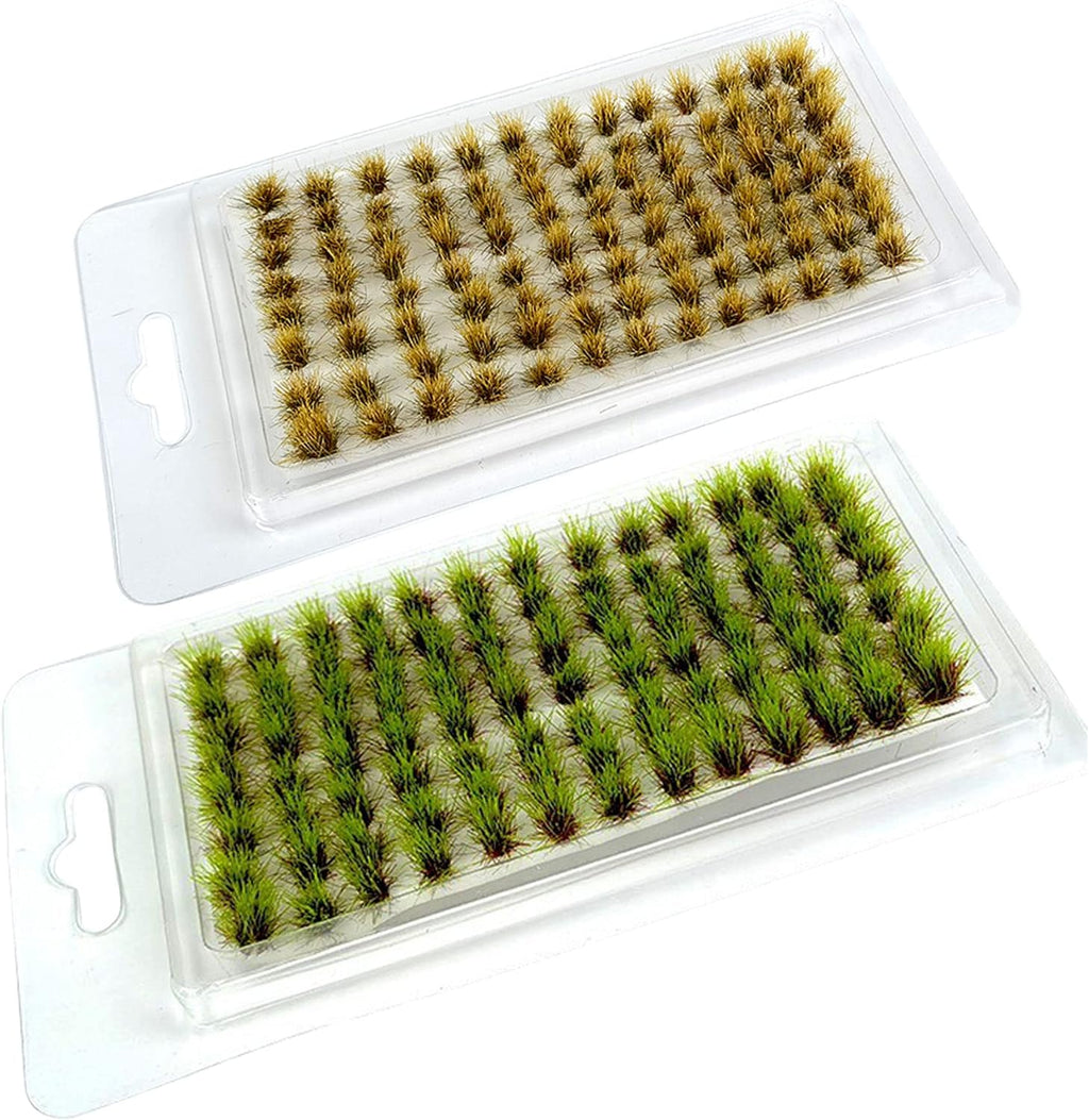 Woohome 208 PCS Static Grass Tuft Model Grass Tufts Terrain Model Kit Resin Static Scenery Model, Artificial Grass for Train Landscape Railway Artificial Grass Modeling
