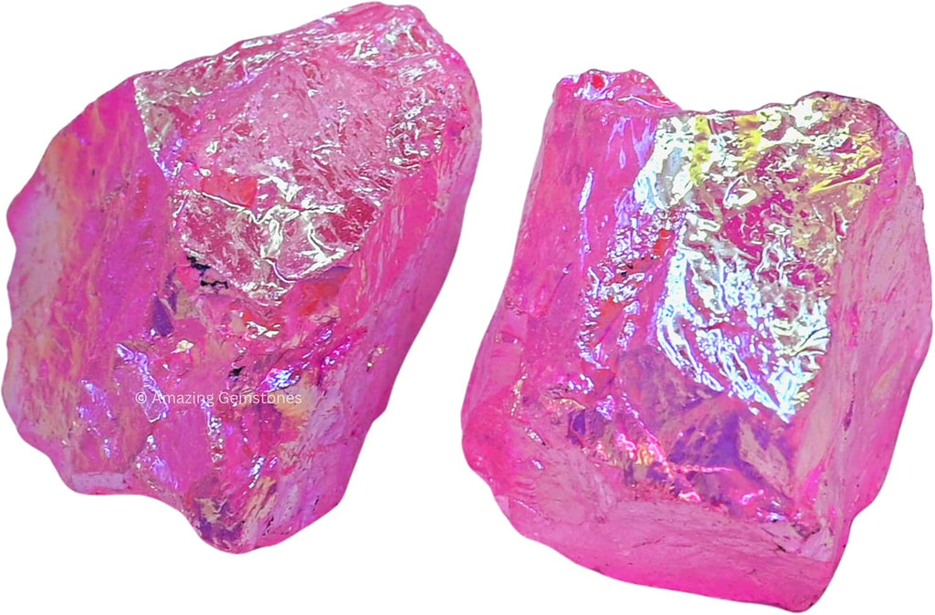 Amazing Gemstone Rose Aura Quartz Raw Crystals and Healing Stones, Natural Rocks for Meditation and DIY Raw Stones and Crystals (1 lb)
