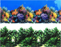 Lainrrew Aquarium Background Poster HD, Dual-Sided Water Plants & Fish Tank Landscape, 16"x40", Vivid Marine Life, Waterproof Scenery, Easy to Install, Durable Tank Decor (Type 4)
