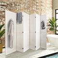 NicBex Room Divider 6 Panel Pegboard Display 5.6FT Wood PegBoard Room Dividers, Folding Privacy Screens Portable Display Board Wall Divider for Craft/Art Shows, Room Separation, White