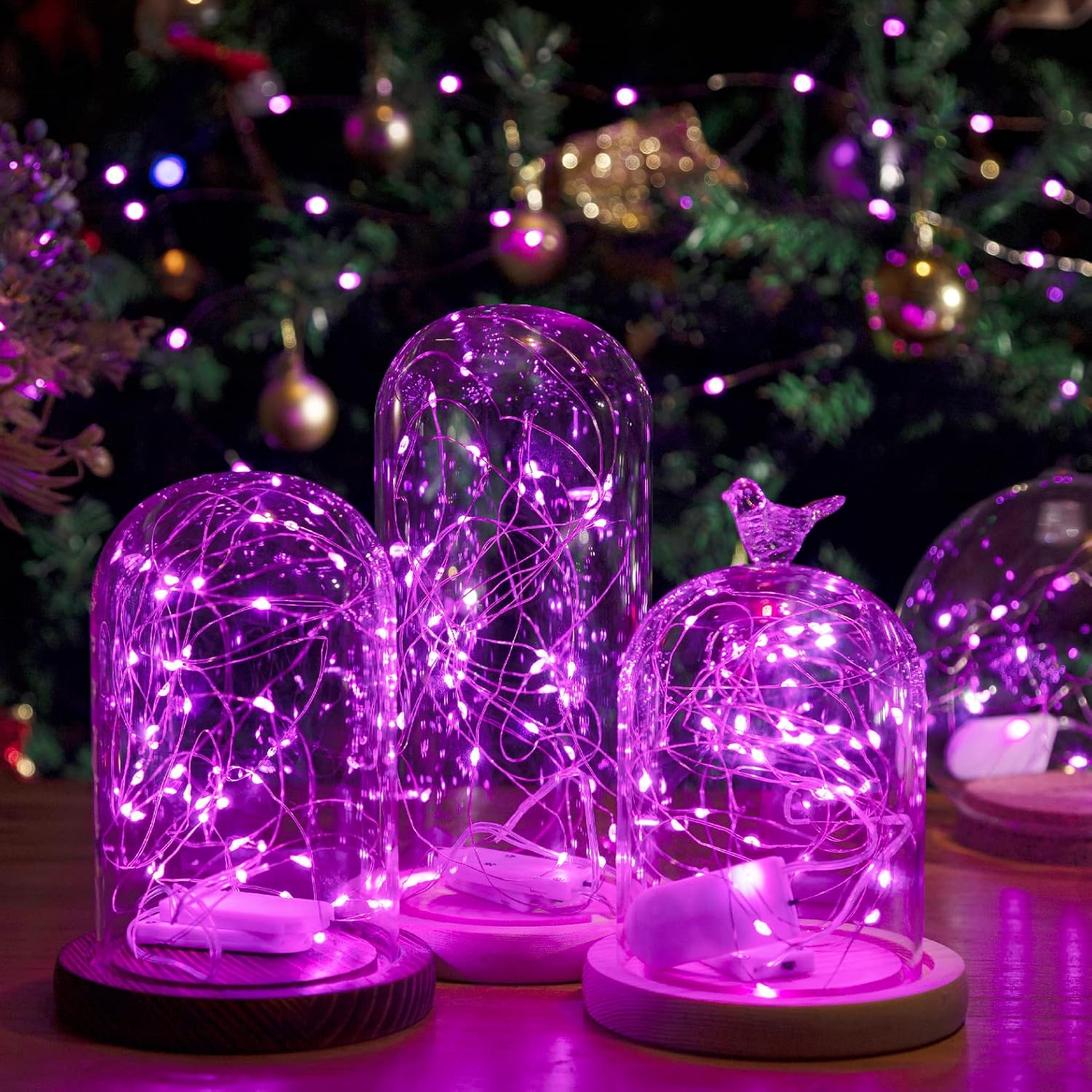HXWEIYE 12 Pack 7ft 20LED Pink Fairy Lights Battery Operated for Mason Jar DIY Wedding Party Bedroom Patio Christmas Décor