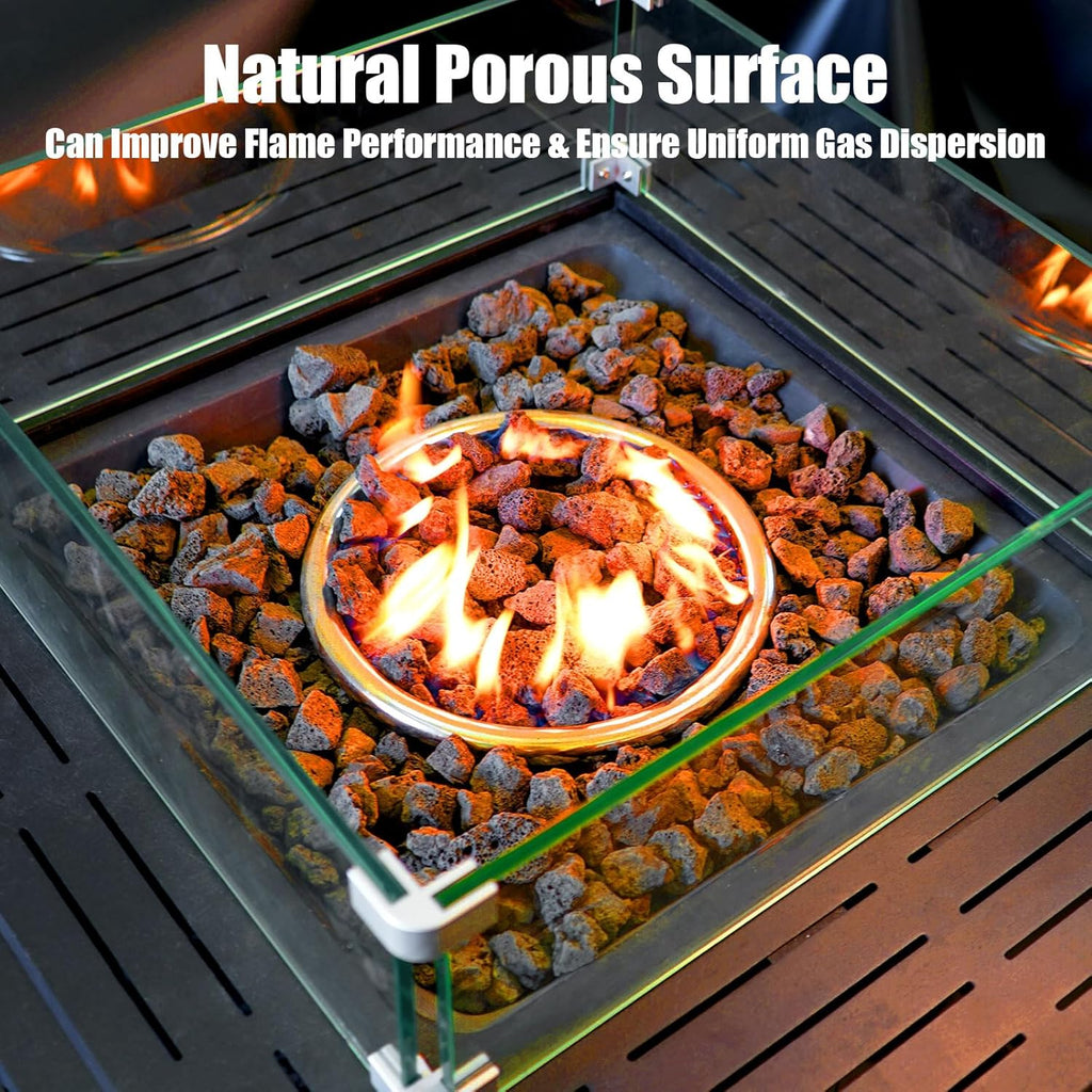 10 Pounds Red Lava Rocks for Fire Pits, Fireplaces, Perfect for Gas Log Sets, Gas Grills, Landscape Design, 0.8-1.2 Inch, Suitable for Both Indoor and Outdoor Applications, Stylish and Long-Lasting