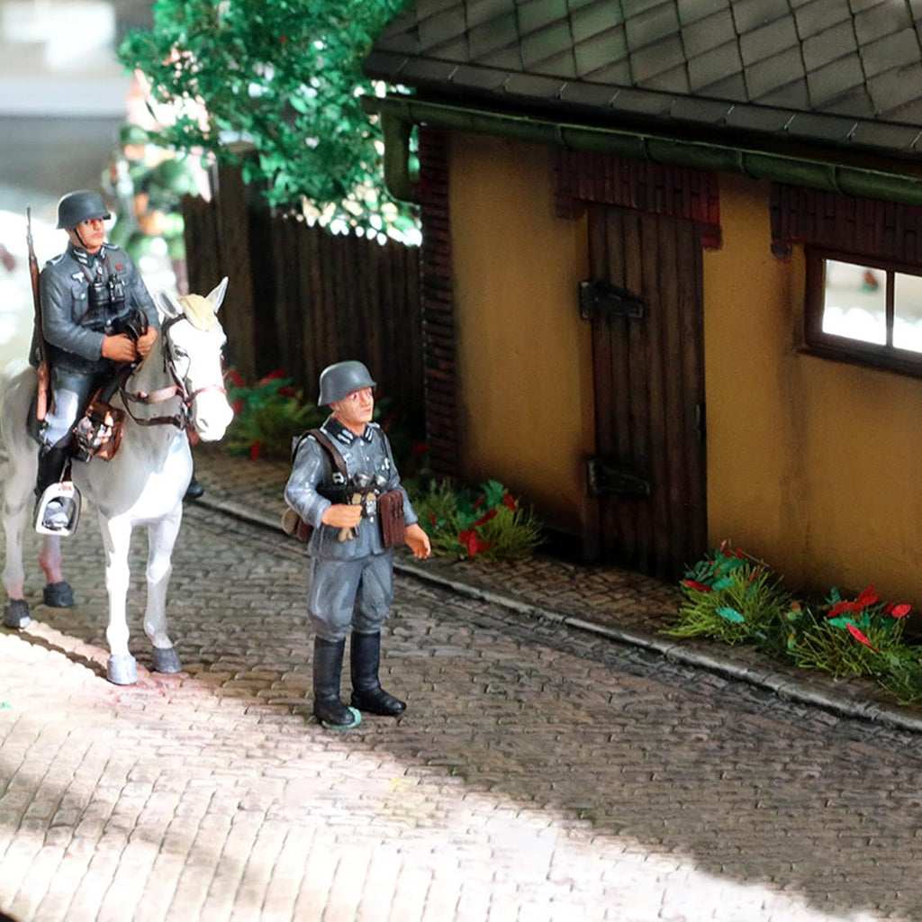 Woohome 48 PCS Static Grass Tuft 2 Color Model Grass Tufts Railway Artificial Grass, Bushy Tufts Miniature Flower Cluster Vegetation Groups for DIY Train Landscape Railroad Scenery