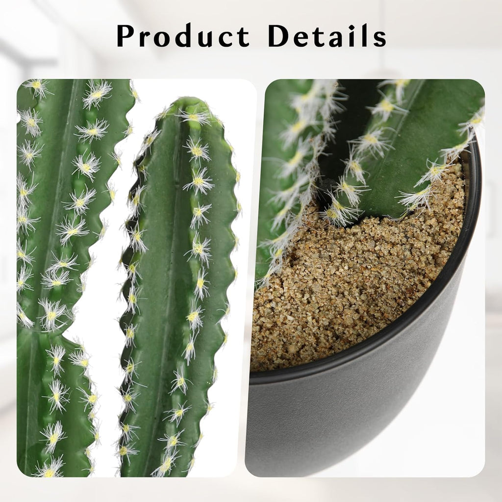 DILATATA Tall Fake Cactus Plant 27.5 inch Large Artificial Cactus Tree 'Candelabra Cactus' Faux Cactus Desert Plants Big Fake Cacti for Home Garden Office Decor