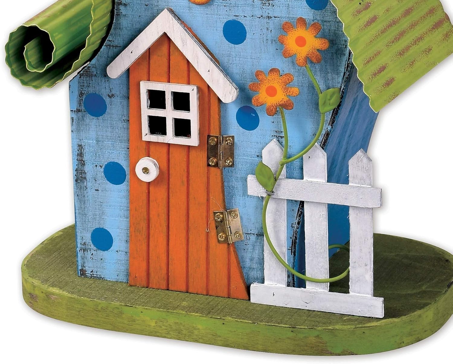 Sunset Vista Designs Country Gardens Getaway Fairytale Decorative Birdhouse, Green & Blue