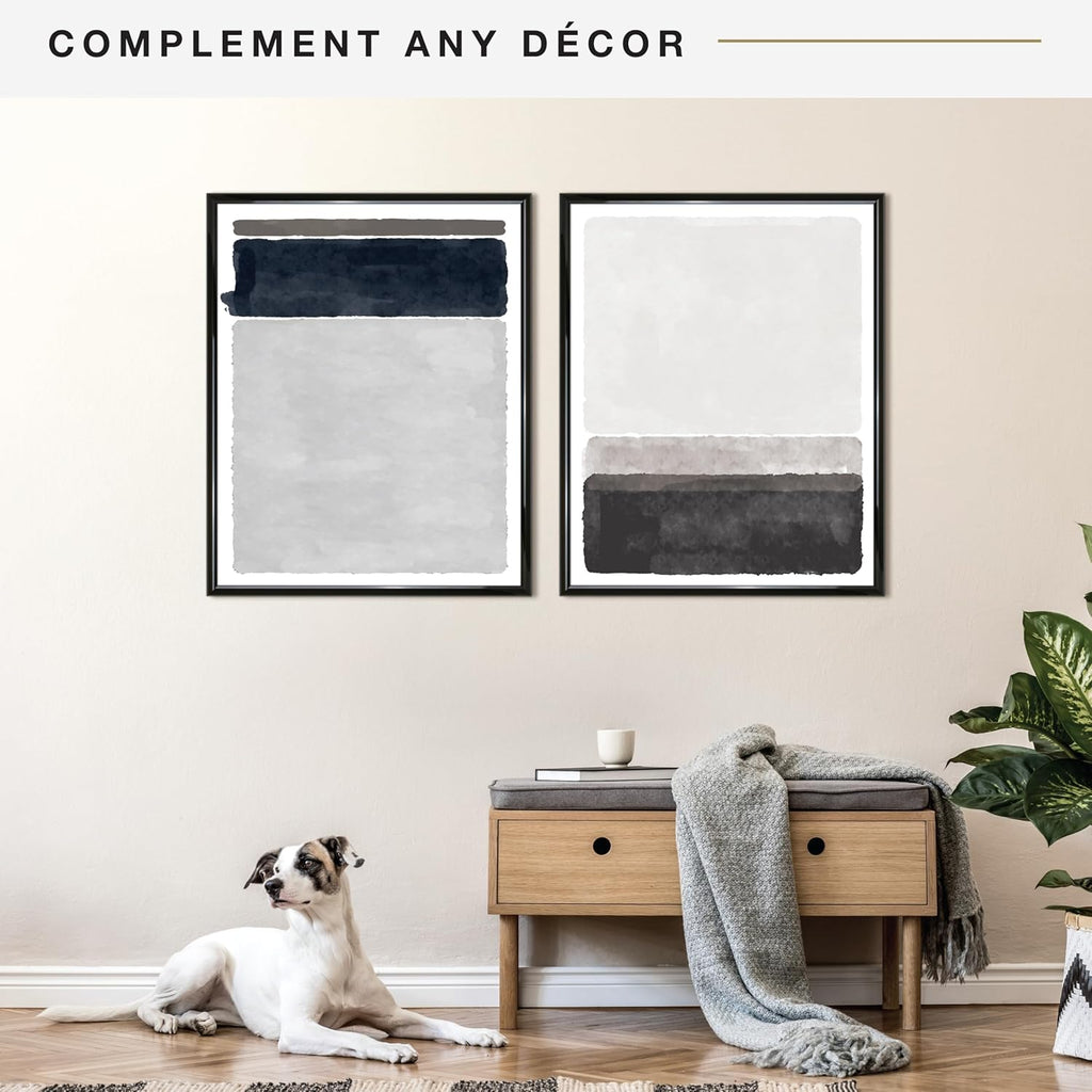 MCS Trendsetter 24x30 Poster Frame Black High-Gloss, Vertical & Horizontal Wall Hanging Large Picture Frame for Photos, Posters & Art Prints (2-Pack)