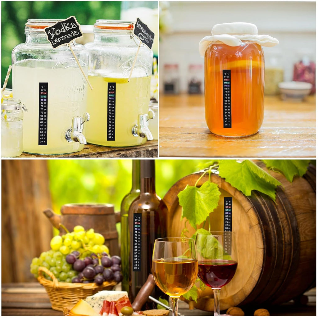 Brewing Thermometer Strip Adhesive Strip Thermometer Aquarium Thermometer Sticker for Fish Tank/Kombucha 39℉ to 97℉ & 4℃ to 36℃（6pcs）