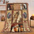 Native American Throw Blanket Indian Southwest Native American Cacique Stuff Gifts for Adults Women Men Soft Cozy Warm Plush Fluffy Fuzzy Fleece Blanket Decor 40''X50''