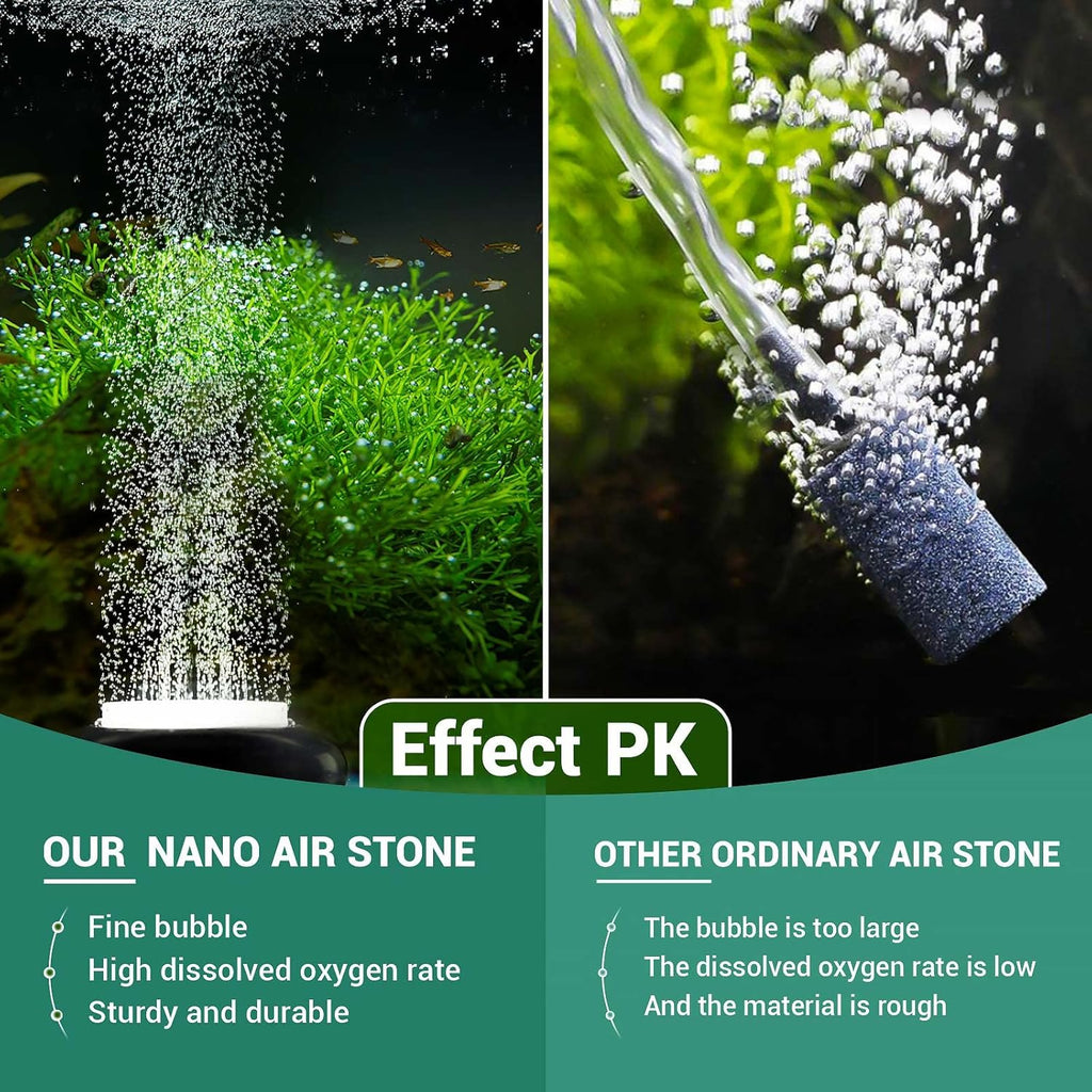 hygger Mini Aquarium Air Stone,Small Bubble Stone Fish Tank Oxygen Stone Ultra Silent Deep Dissolving Oxygen Diffuser Kit for Aquarium Fish Tank and Hydroponic