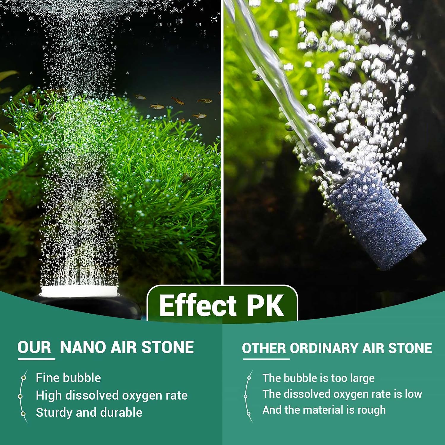 hygger Mini Aquarium Air Stone,Small Bubble Stone Fish Tank Oxygen Stone Ultra Silent Deep Dissolving Oxygen Diffuser Kit for Aquarium Fish Tank and Hydroponic