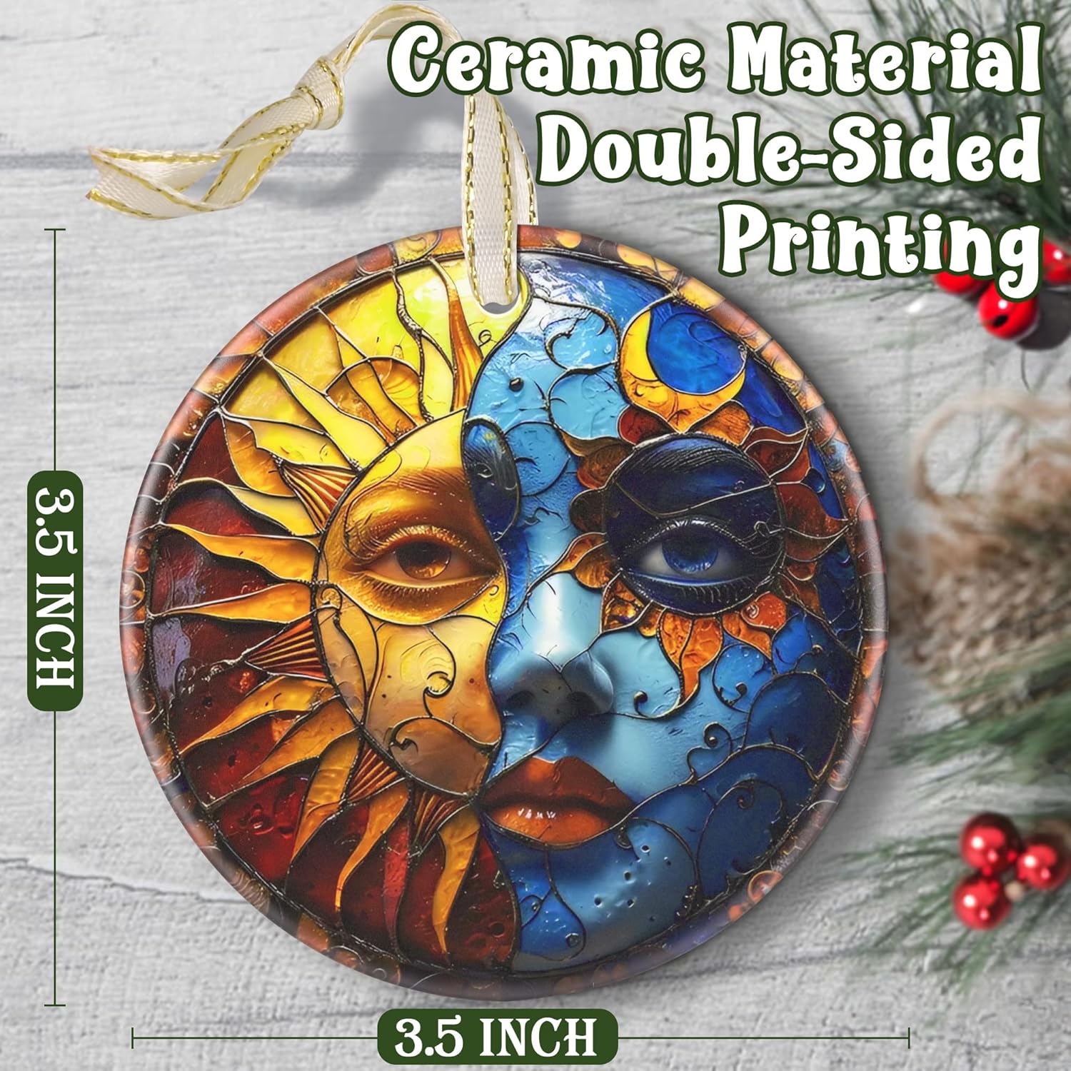 2025 Beautiful Christmas Ornaments - Christmas Decoration, Round Ceramic, Holiday Decor for Tree, Gift Idea