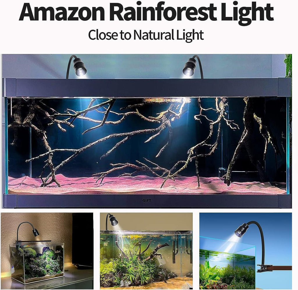 UPETTOOLS Aquarium Light Full Spectrum Fish Tank Lights LED Zoom Lights for Plants 3 Colors Adjustable Focal Length 10w