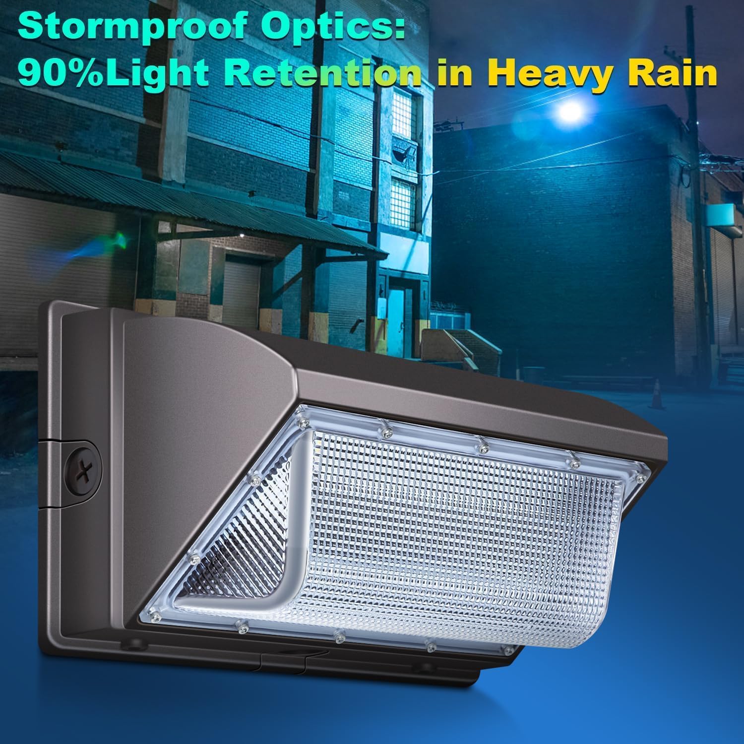 ledmo LED Wall Pack Light with Photocell, 120W Dusk to Dawn Outdoor Commercial Security Lighting, 5000K IP65 Waterproof 15840LM 6 Pack