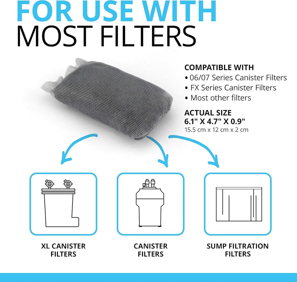 Fluval Carbon Filter Media for Aquariums, Premium Bituminous Carbon Inserts, 100-gram Nylon Bags, 3 Count (Pack of 1), A1440