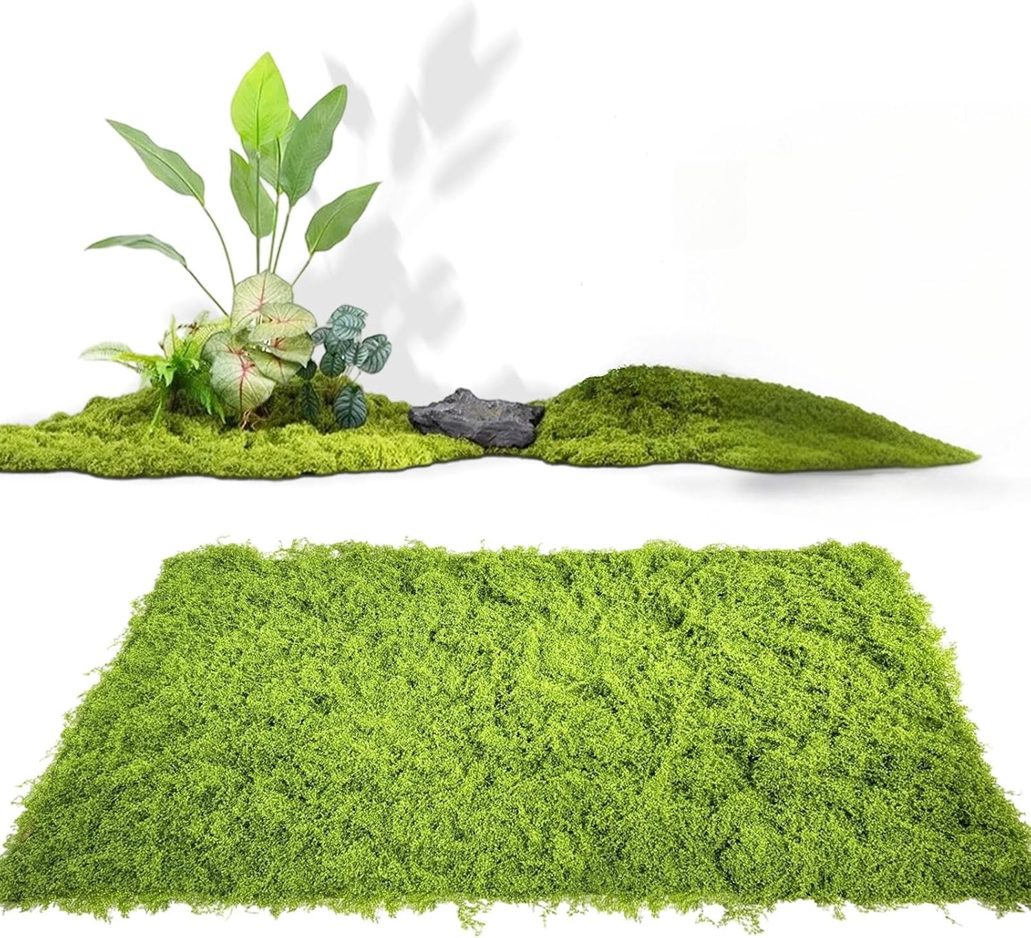 Artificial Moss Mat for Decoration Carpet Grass Wall, Natural Decorative for Plants Indoor with Base Fabric, 39.37 * 78.74 inch Artificial Moss Mat Suitable for DIY