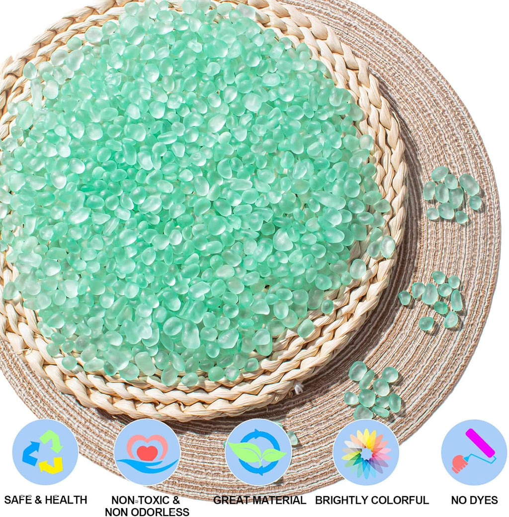 Keedolla 48 Oz Mint Green Sea Glass Stones Frosted Glass Pebbles Gemstones for Aquarium Rocks, Fish Tank Gravel, Vase Fillers, DIY Crafts