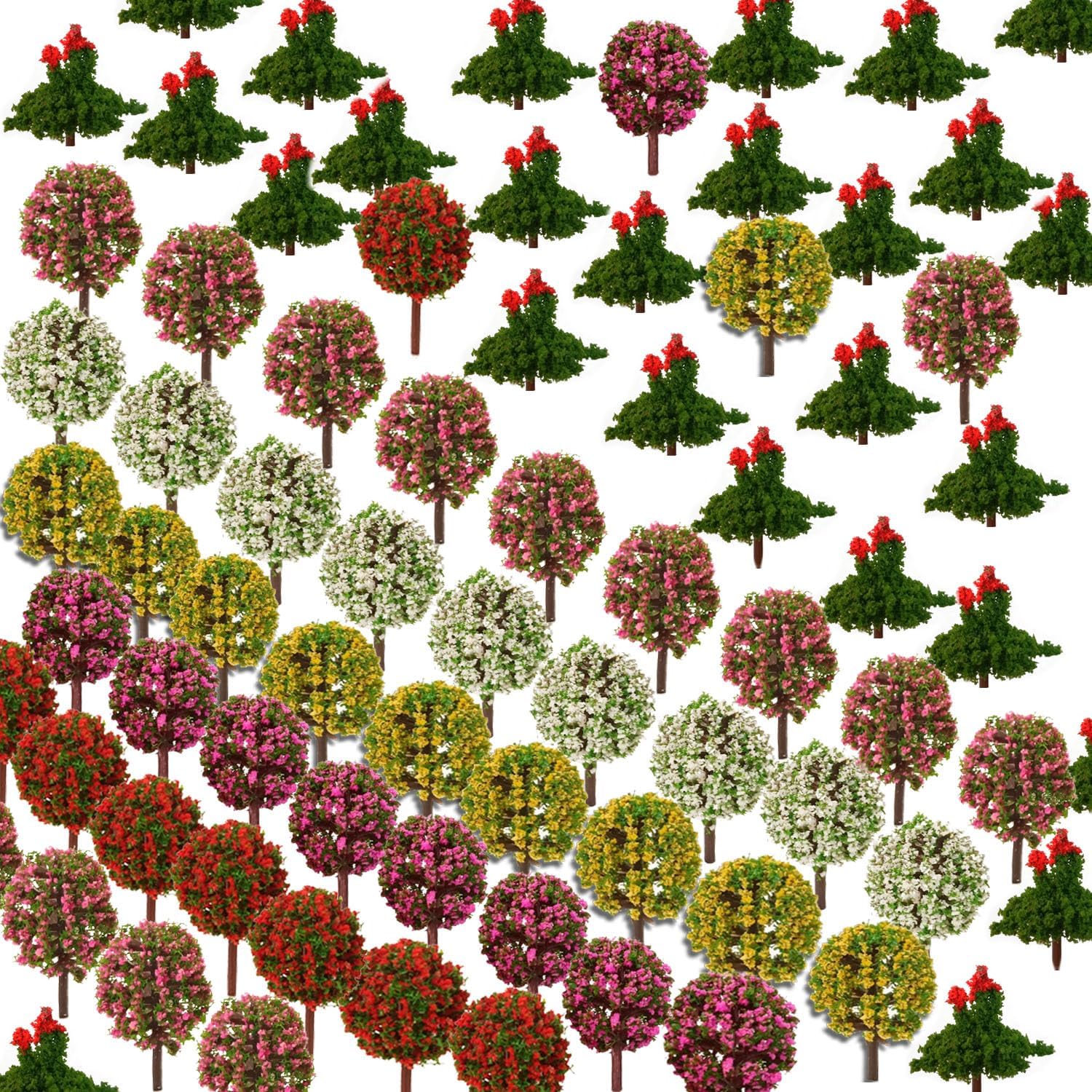 90Pcs Model Trees, Miniature Plants Train Scenery Artificial Fake Trees Model Railroad Scenery, Diorama Supplies, DIY Scenery Landscape