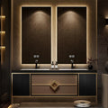 Floating Bathroom Vanity, Double Sink Bathroom Vanity Set Includes Smart Defogging Mirror, Slate Countertop and Ceramic Sink, Modern Bath Cabinet with Soft-Close Drawers and Cabinet Door - 84IN