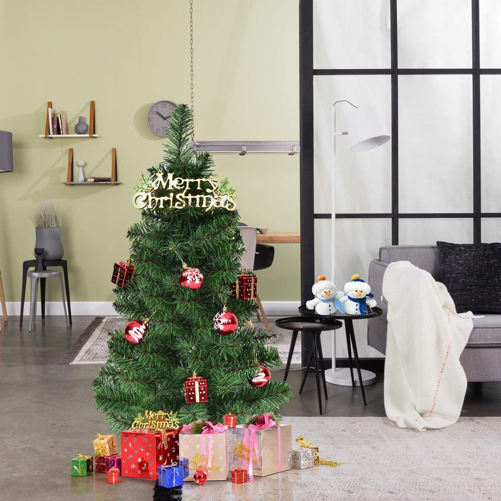 Goplus 3ft Tabletop Mini Christmas Tree, Artificial Small Christmas Tree with 96 PVC Branch Tips, Cloth Bag Base, Green Spruce Xmas Tree for Home, Office Decoration, No Assembly Required