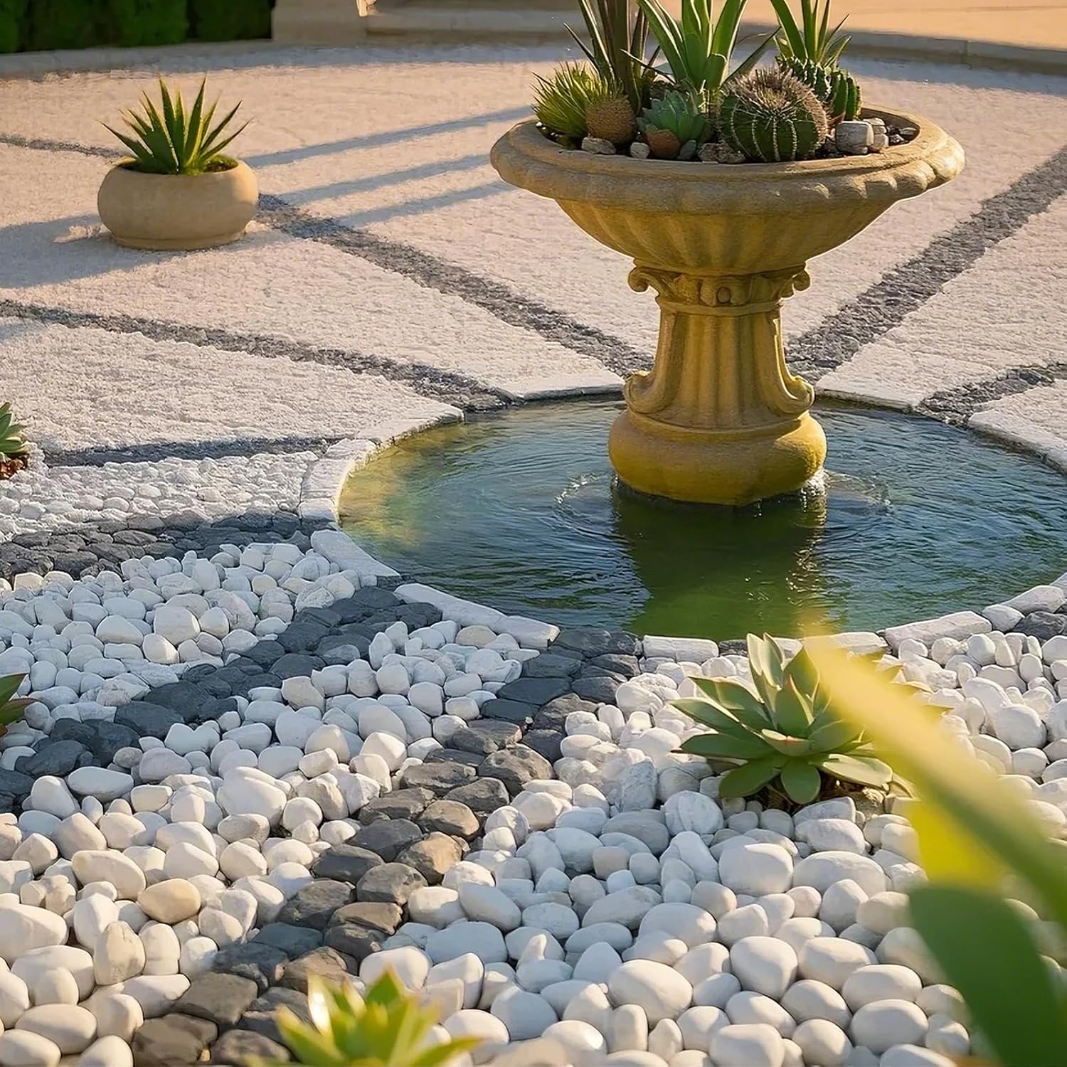River Rocks, 20lbs Aquarium Rocks, 2-3 Inch White Pebbles for Indoor Plants, Natural Stones for Landscaping Garden Paving Plant Rocks Crafting Walkways