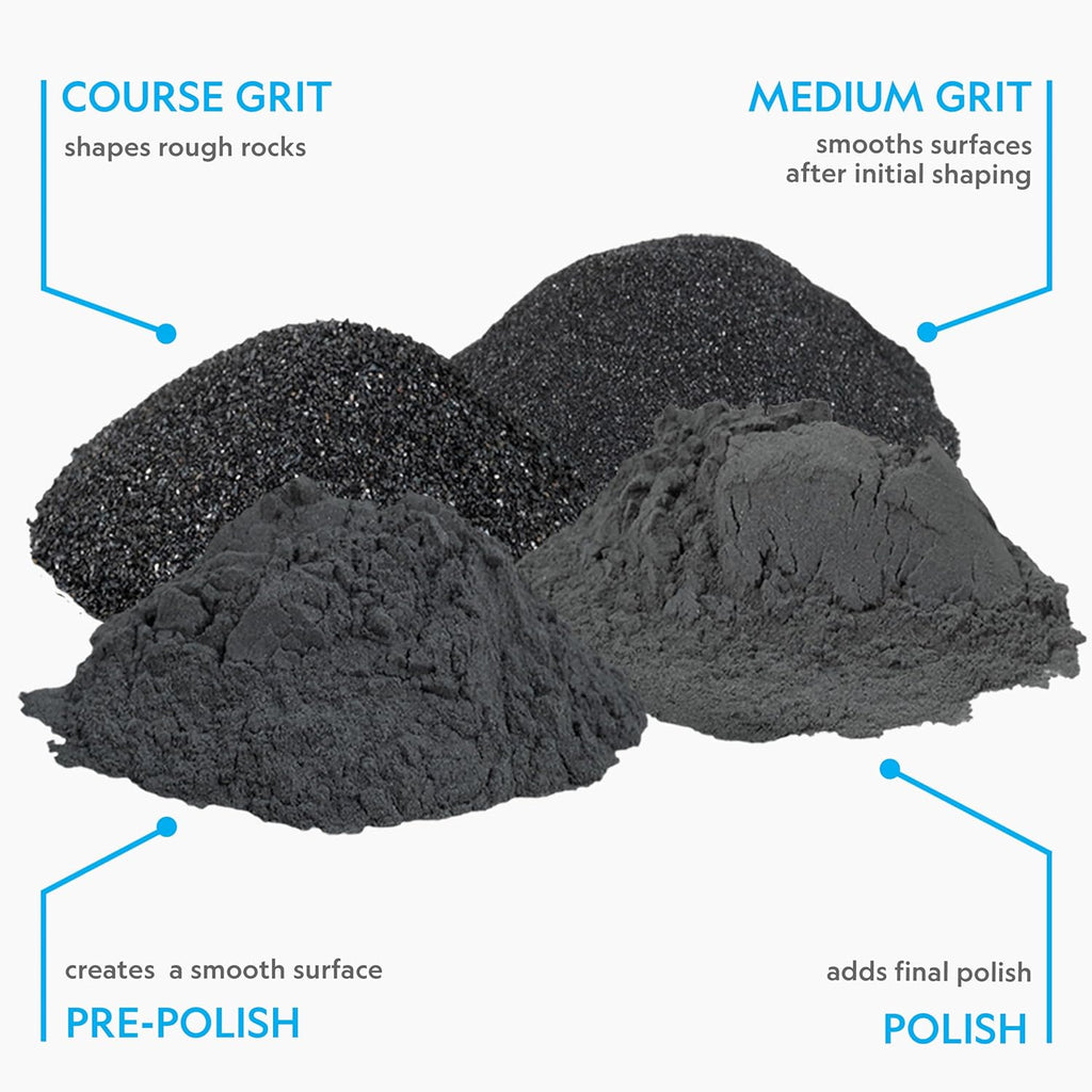 NATIONAL GEOGRAPHIC Rock Tumbler Grit and Polish Refill Kit - Tumbling Grit Media, Polish Up to 20 lbs. of Rocks, Works with any Rock Polisher & Tumbler Supplies