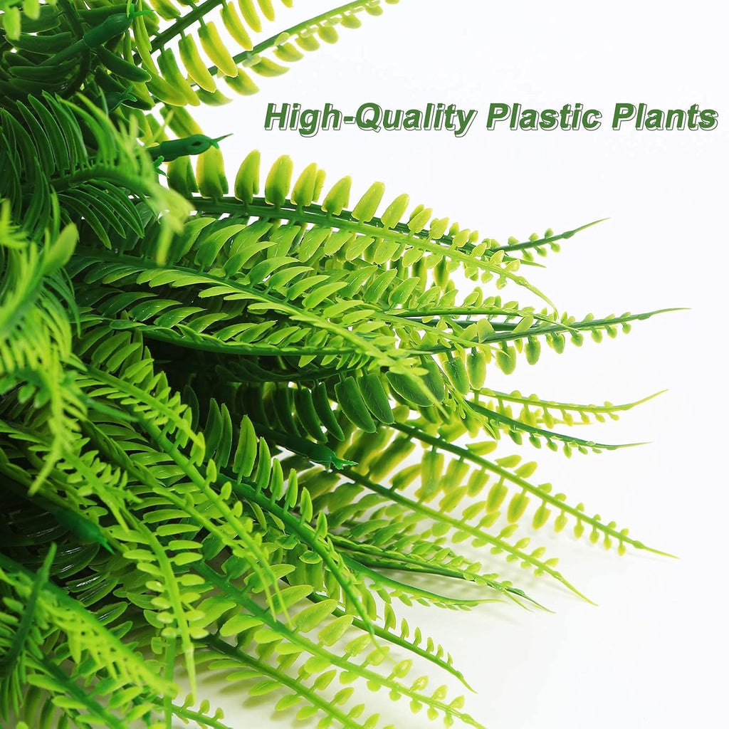 8 Pcs Fake Fern Outdoors - Ferns Artificial Plants for Outdoor Ferns Lifelike Boston Faux Fern Stems Indoor UV Resistant Outdoor Plants Artificial for Porch Greenery Decor