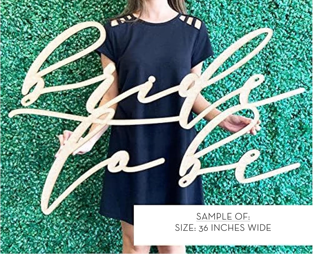 Bride to Be Wooden Sign - Handcrafted Script Font Wedding Decor, Rustic Bridal Shower Sign, Engagement Party Decoration, Wedding Photo Prop, Rustic Wood Sign for Bride, 5 Sizes