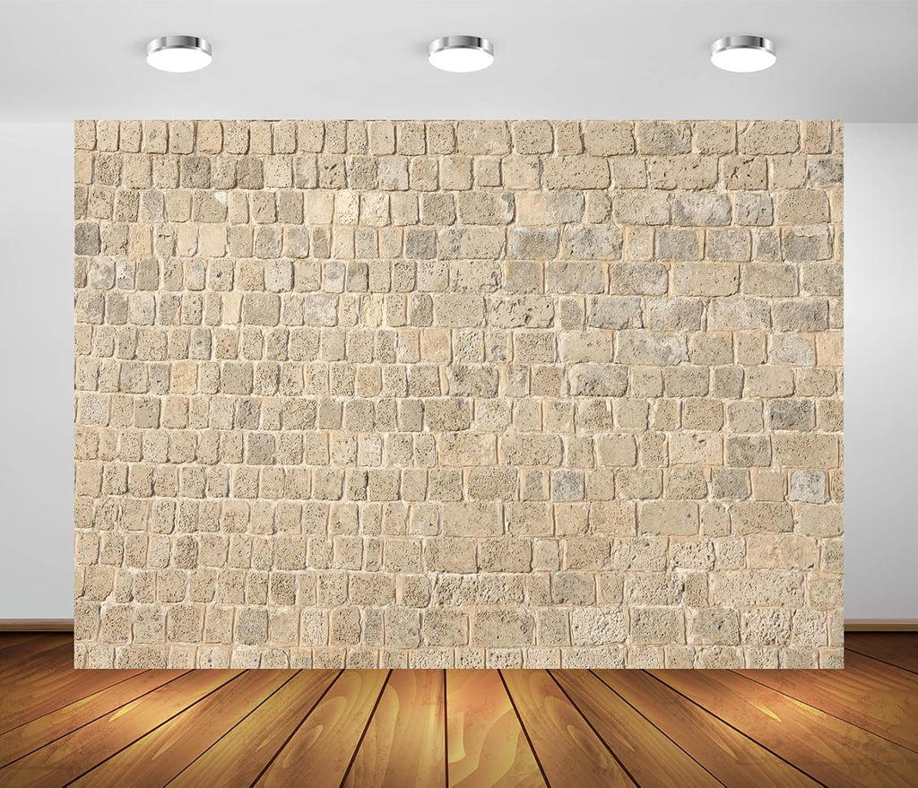 BELECO 9x6ft Fabric Vintage Brick Stone Wall Backdrop Textured Brick Rock Stone Wall Photography Background Medieval Castle Stone Wall for Party Decorations Studio Booth Photo Props