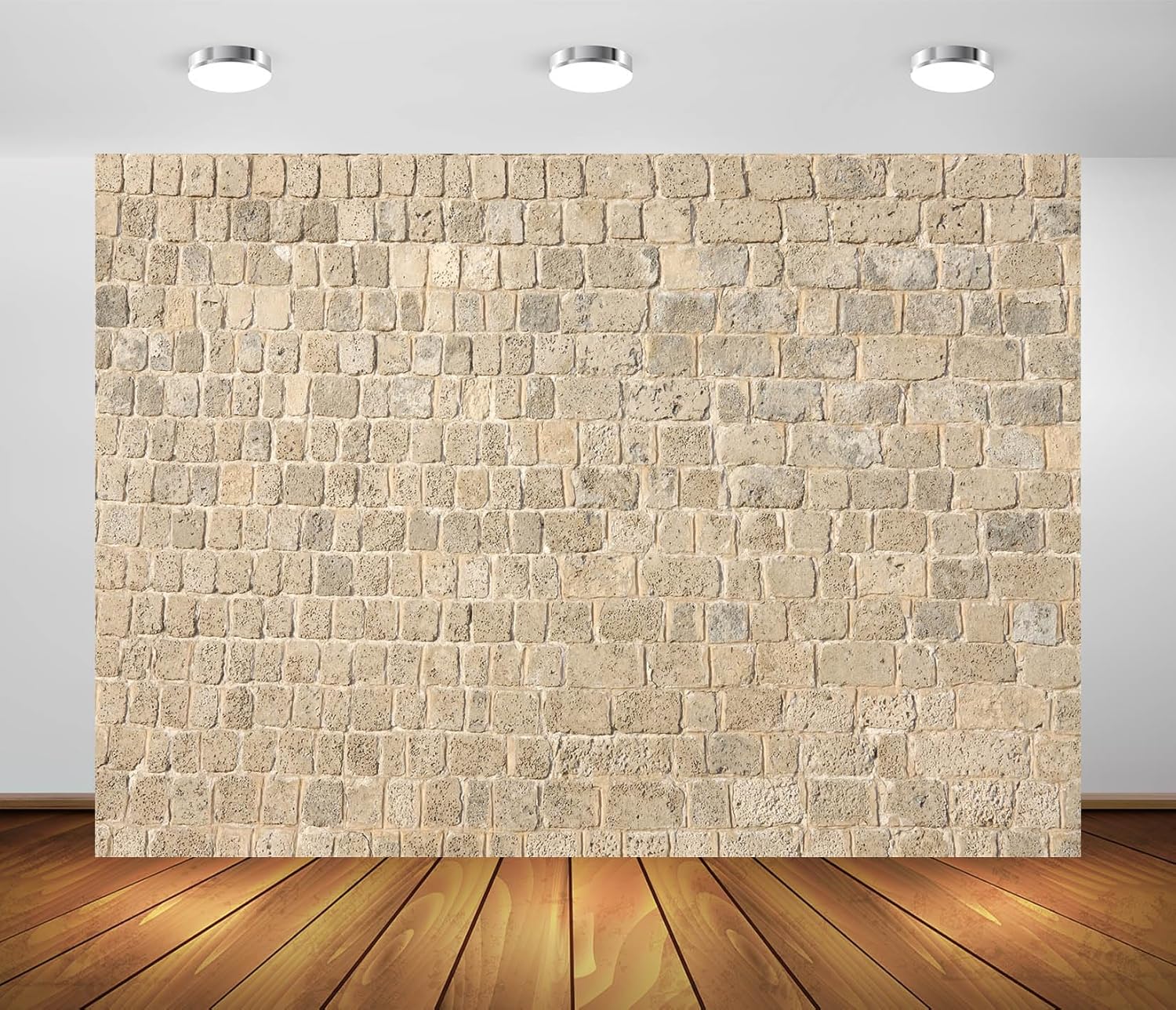 BELECO 10x6.5ft Fabric Vintage Brick Stone Wall Backdrop Textured Brick Rock Stone Wall Photography Background Medieval Castle Stone Wall for Party Decorations Studio Booth Photo Props