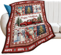 Christmas Santa Claus Blanket Christmas Pleasant Car Tree Throw Blankets Gifts for Girls Boys Kids Soft Cozy Fleece Plush for Couch Sofa Bed 60"x50"