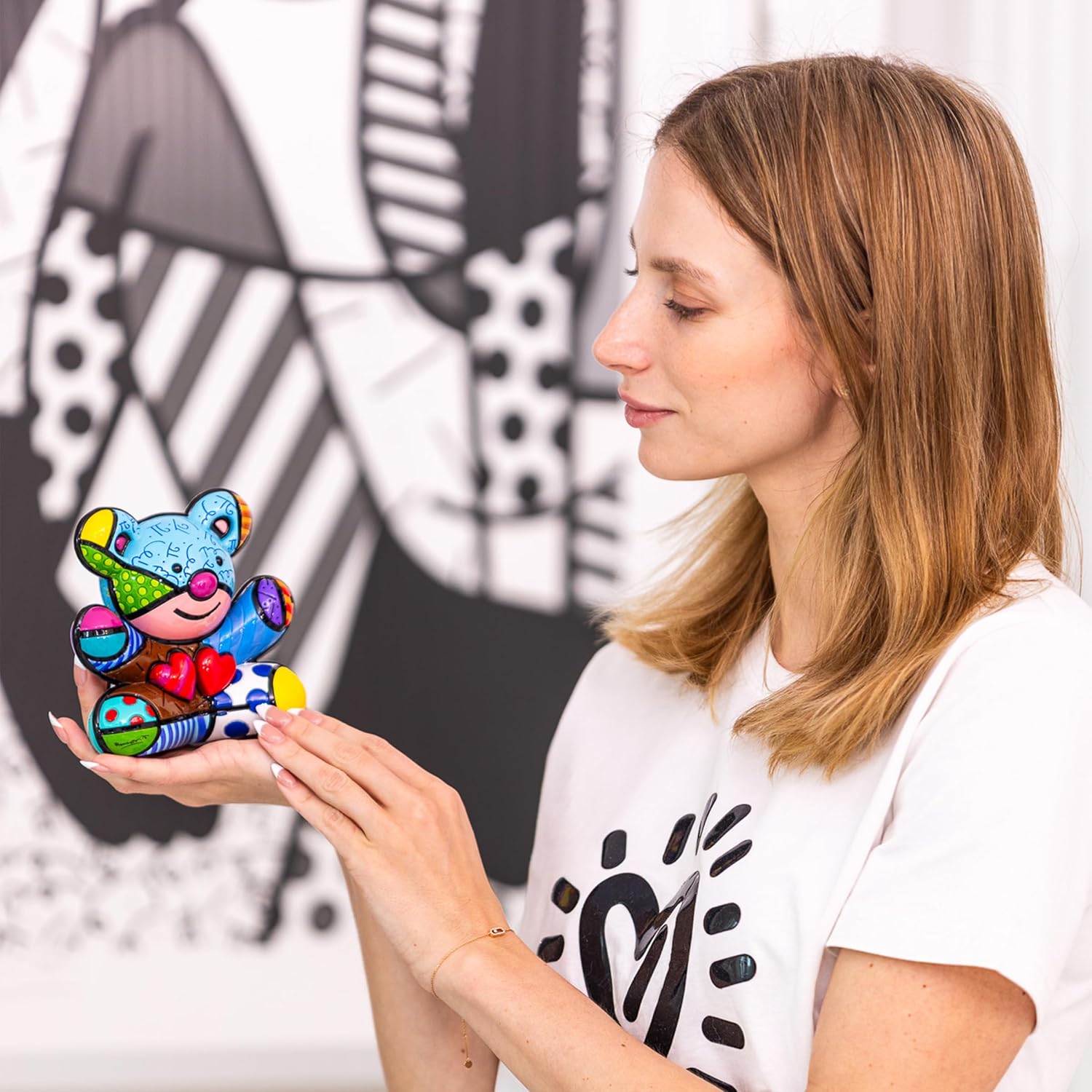 Britto Collectible Figurine - Iconic Art Figurine, Decorative Displays for Modern Home Decor | Designed by Iconic Artist Romero Hope Bear (Multicolor)