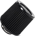 Cold Air Intake Filter High Performance Washable Filter Clamp-On Replacement Air Filter Flange Diameter 3inch/76mm Black