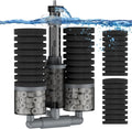 Pawfly Aquarium Sponge Filter, Fish Tank Filter, Submersible Small Aquarium Filter with Double Foams & Ceramic Rings, Quiet Bio Sponge Filter for 15-55 Gallon Tanks